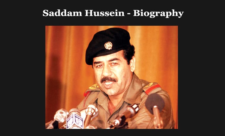 Saddam Hussein - Biography 1 Saddam Hussein - Biography